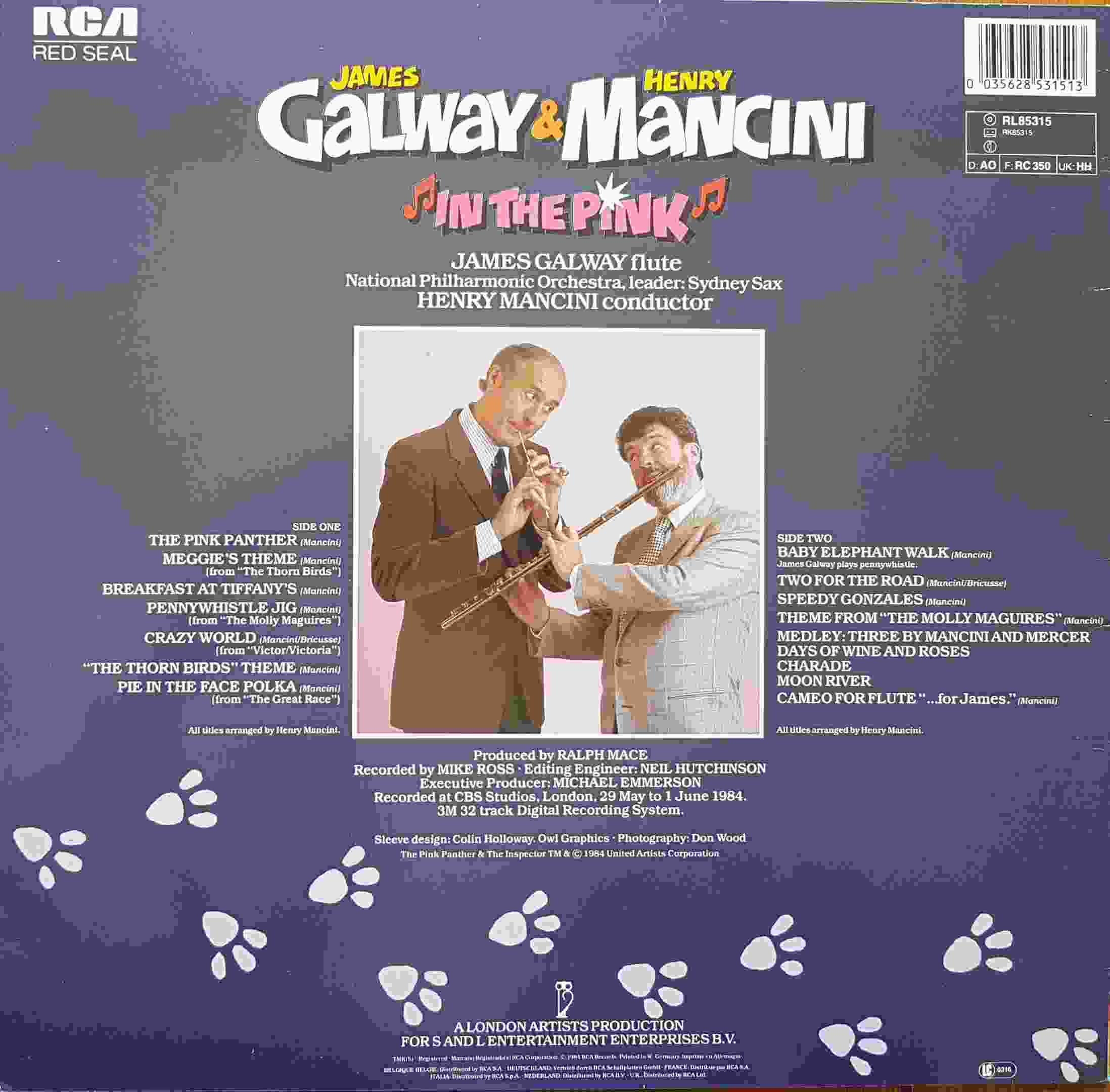 Picture of RL 85315 In the pink by artist Henry Mancini / Bricusse / James Galway from ITV, Channel 4 and Channel 5 library